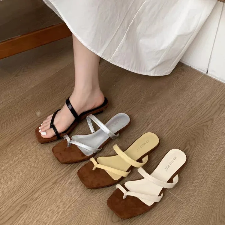 2026 Summer New Korean Style Small Wedge Sandals for Women, Fashionable Beach Flip-Flop Mid-Heel Sandals