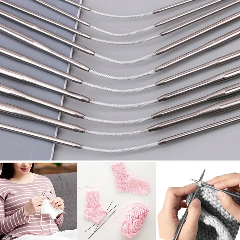 Stainless Steel Circular Knitting Needles Crochet Needles Pins Needle Craft Tools For Set of Knitting hooks DIY Weaving