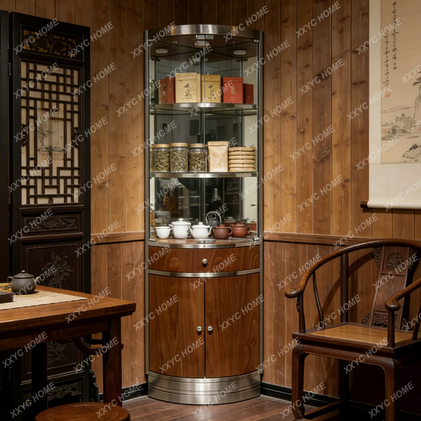 

Showcase Vertical Display Cabinet Beauty Classic Italian Corner Living Room Cabinets