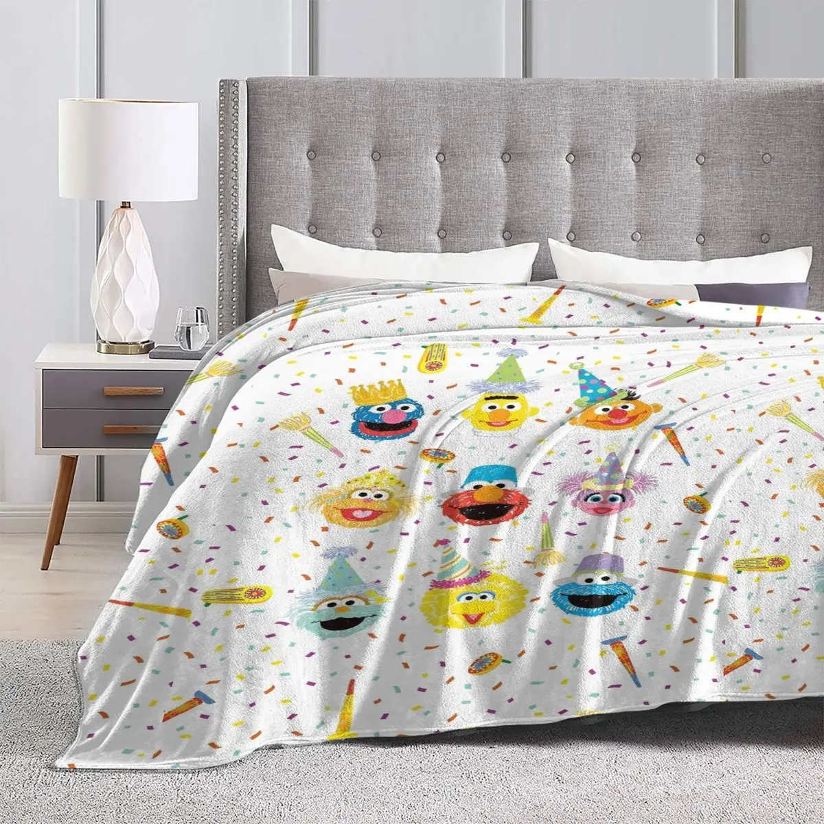 Couverture en peluche Sesame Streets pour enfants, couvre-lit, couvre-lit, super chaud, drôle, mignon, monstre à strass, literie en plein air, glouton