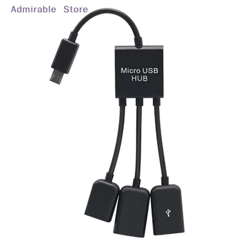 [W]3 In 1 Micro USB Type C HUB Male To Female Double USB 2.0 Host OTG Adapter Cable For Smartphone Computer Tablet 3 Port