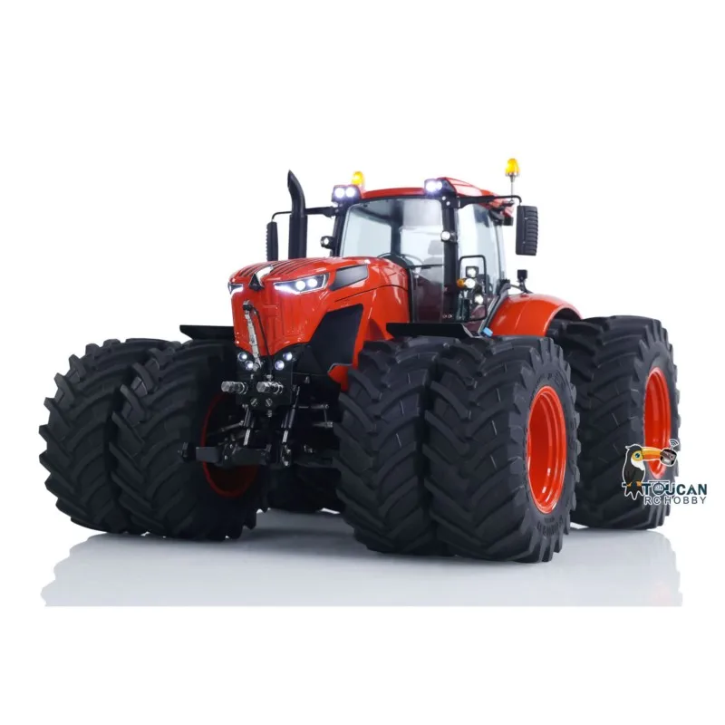 1050 lesu metal 1/14 trator hidráulico rc modelo aouse 4x4 rodas duplas frsky xe rádio bateria fumaça controle remoto caminhão agrícola