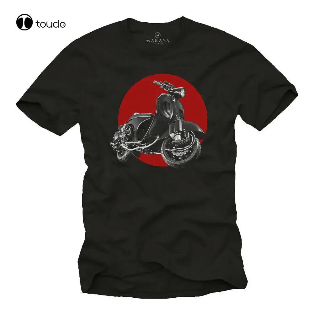 Mens Black T-Shirt With Print Tuning Vespa Conversion 50 125 Gts Et Px Gifts