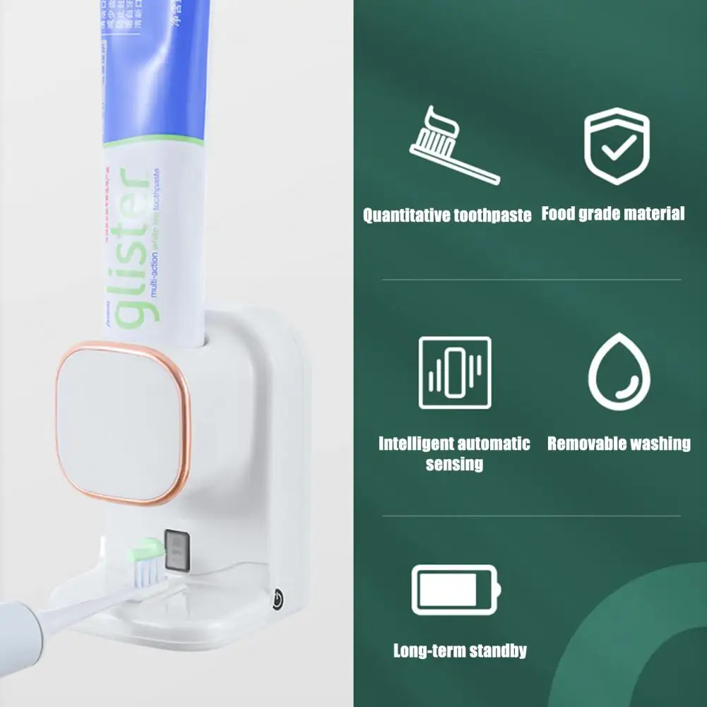 Wider Use Toothpaste Dispenser Sensor-activated Electric Toothpaste Dispenser for Bathroom Long-lasting Standby Usb for Kids