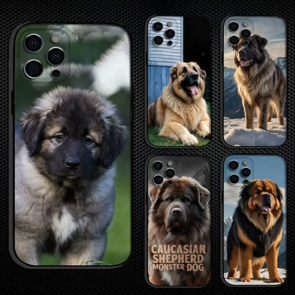 

Dog Caucasian Shepherd Phone Case For iPhone 16,15,14,13,12,11 Plus,Pro Max, Others Soft Black Cover
