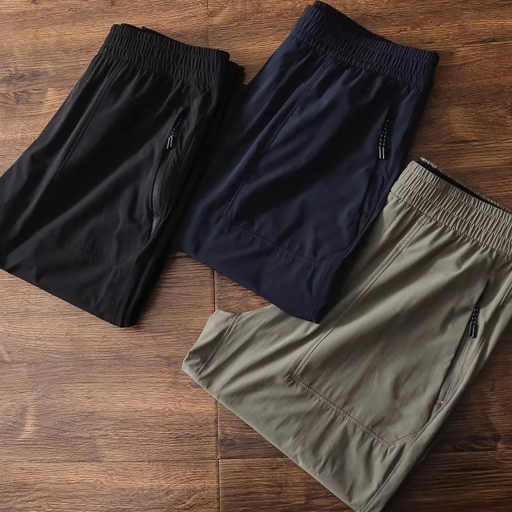 

Men's Casual Straight Leg Running Training Pants High Elastic Comfortable Breathable Spring Summer Patchwork Pattern