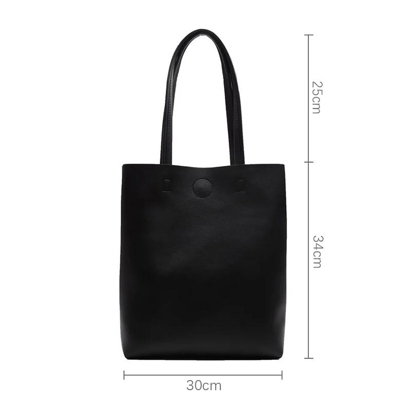 Solid Color PU Leather Tote Bag Large Capacity Crossbody Bag For Women Girls Simple Shoulder Messenger Bag Versatile Handbag