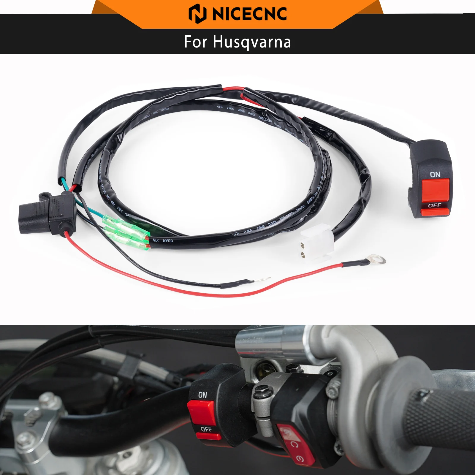 NICECNC Fan Cable with Switch Kit For Husqvarna TX300 TC125 TC250 FC250 FC350 FC450 FX350 FX450 2017-2025 For KTM SX 125 GasGas