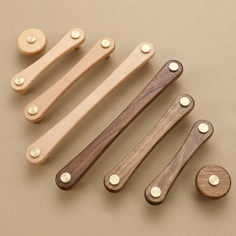 درج الباب الأثاث المطبخ خشب الزان الصلبة سبائك الزنك مقابض درج خزانة الأثاث مقابض المطبخ لمقبض الخزانة #1