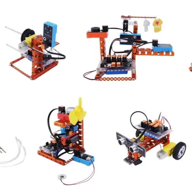 WeeeMake 15 1 Pro Intelligent Home Training Kit Orange Kids DIY STEM for Electronic Programming Coding Assemble Education