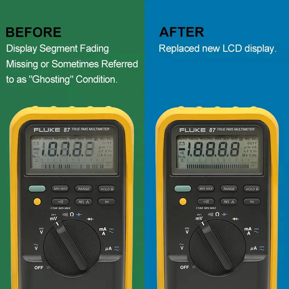 Display for FLUKE 87 87- lll Kent-Moore J-39200 Digital Multimeter