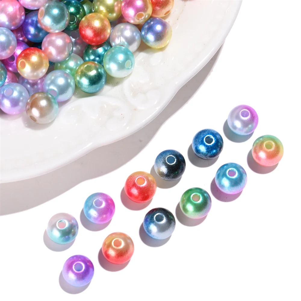 3-12mm Gemischte Farben ABS Kunststoff Imitationsperlen Glatte Runde Abstandhalterperlen für DIY Handwerk Schmuckherstellung Komponenten – Detail 5
