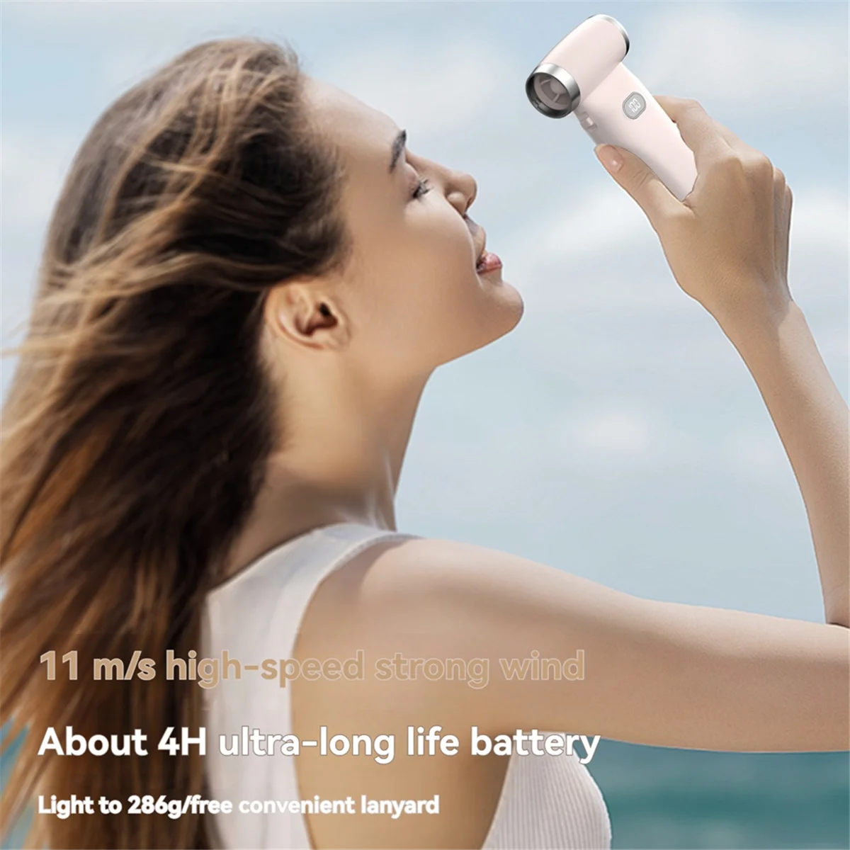 T36C Handventilator Desktopventilator 110000 RPM Oplaadbare Mini-kantoorventilator Gewelddadige ventilator 6000 mAh 100 windsnelheden Wit