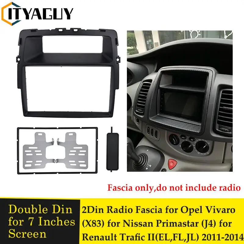 2 Din Car Radio Fascia for Nissan Primastar for Opel Vivaro for Renault Trafic II Installation Frame Panel DVD Face Plate Trim