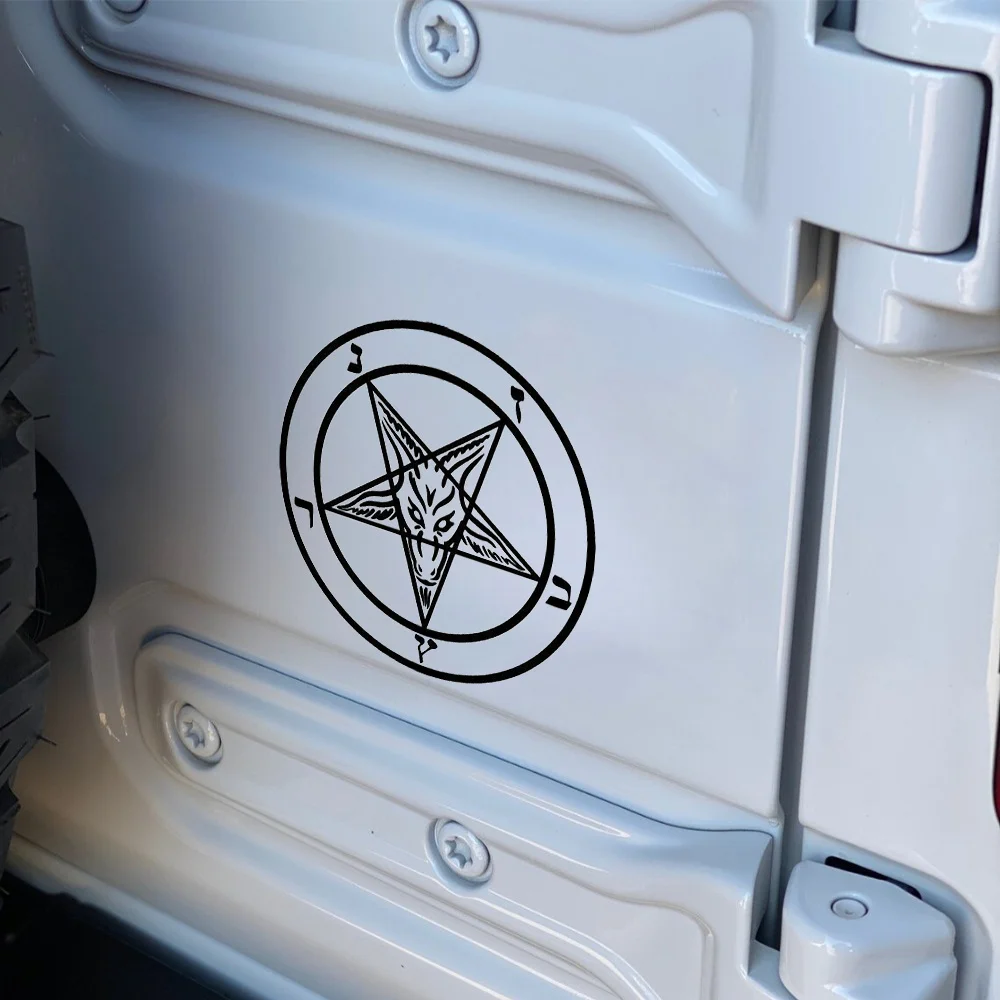 1PC Baphomet Occult Sticker, Gothic Symbol Decal, Durable Vinyl Sticker for Car, Moto, Laptop, Unique Dark Occult Art Sticker"