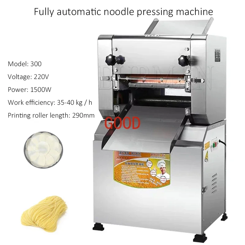 Electric Noodle Press Machine Stainless Steel Noodle Machine Desktop Pasta Dumpling Skin Maker Commercial Kneading Machine