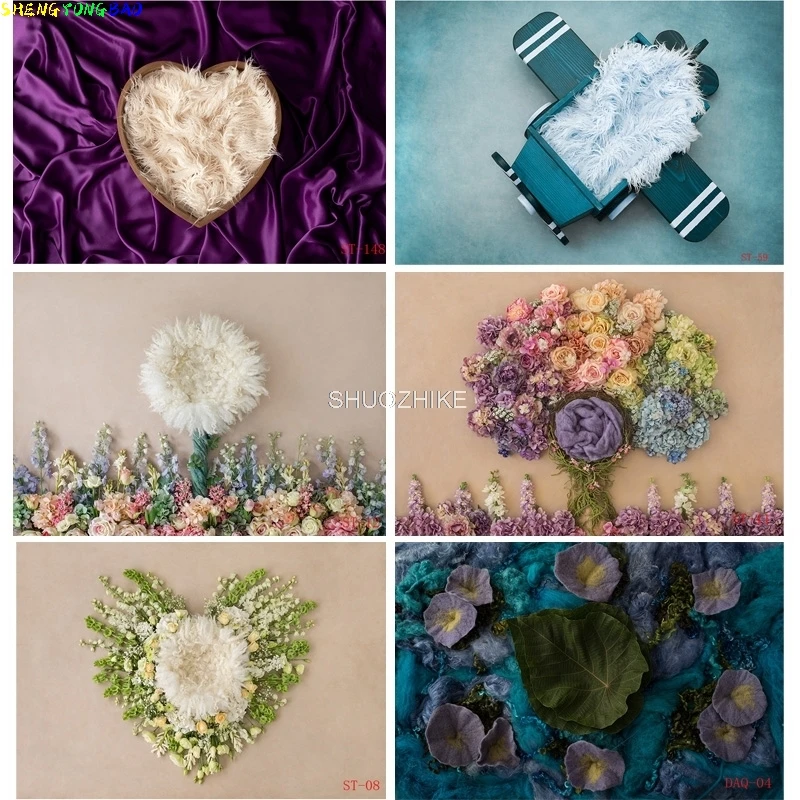 

Baby Newborn Floral Basket Photography Backdrops Props Children Birthday Party Photo Studio Background VT-02