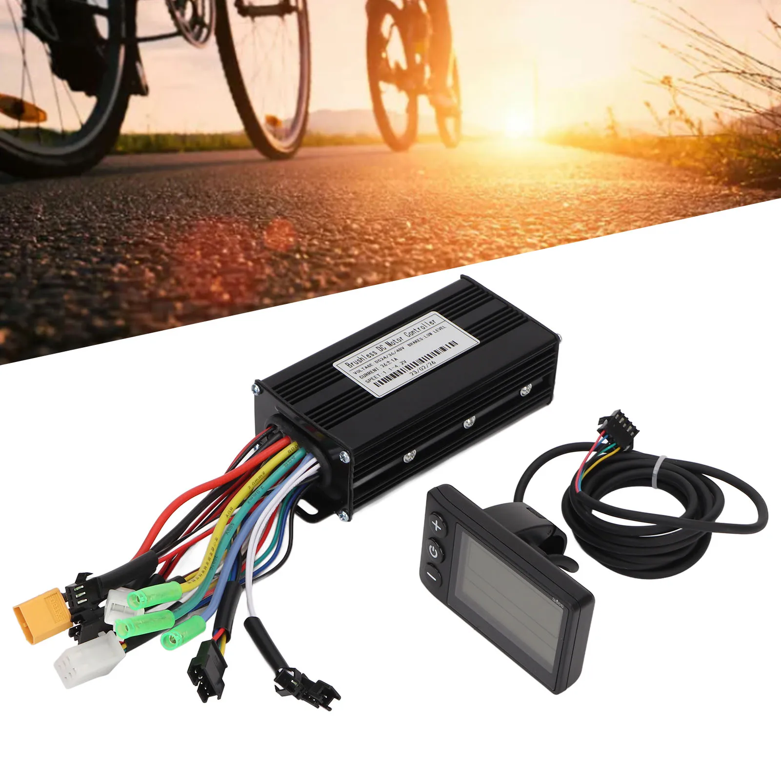 

Бесщеточный контроллер двигателя S866 Панель 26A 3-режимный синусоидальный набор для комплекта электрического бесщеточного контроллера горного велосипеда