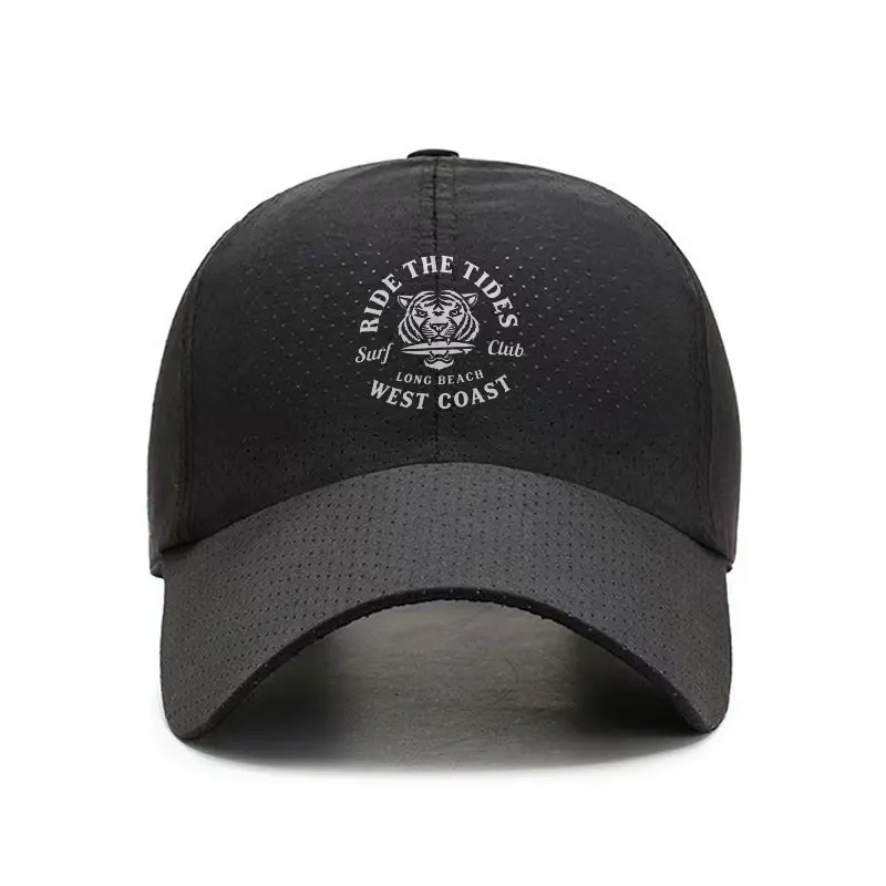 Ride The Tides Tiger Quick Dry Baseball Cap Adjustable Breathable Sun Hat for Men and Women