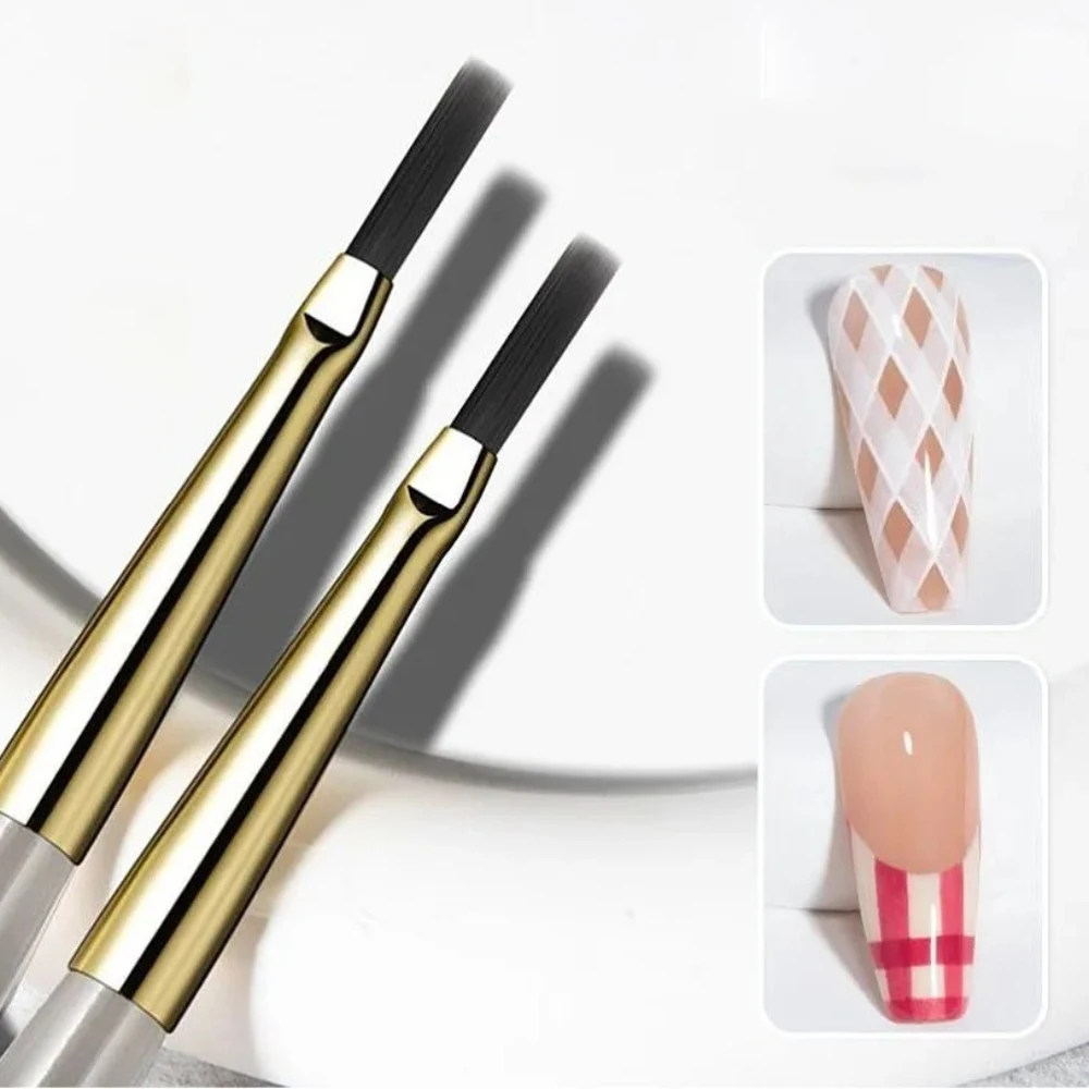 1/2Pcs French Plaid Nail Art Brushes Set Line Grid Pattern Drawing Pen for DIY UV Gel Extension Paint Supplies Manicure Tool