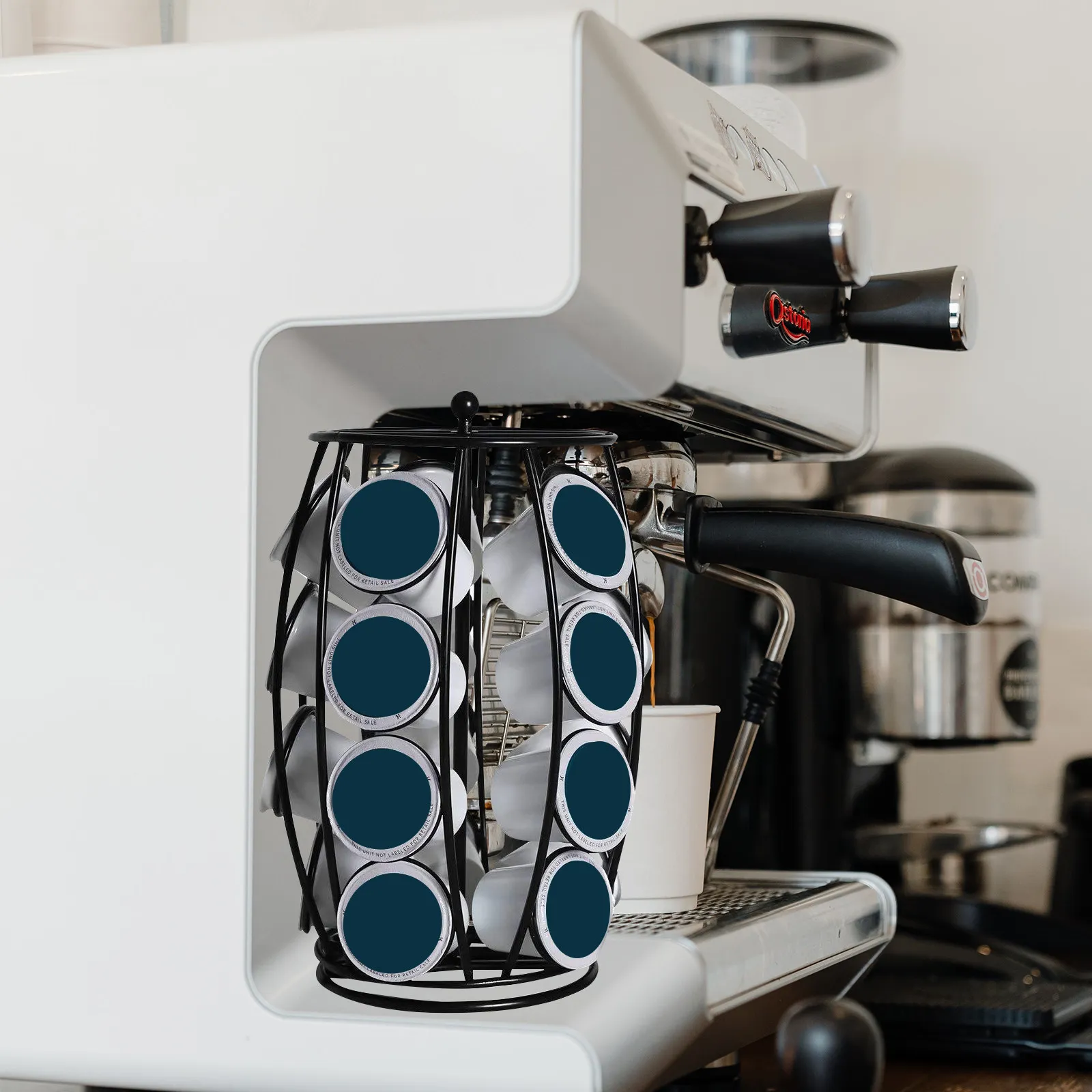 Coffee Storage Rack Heavy Duty Iron Holder for Countertop Display Organizer Coffee Capsules Holder Rack Multi Hole Design