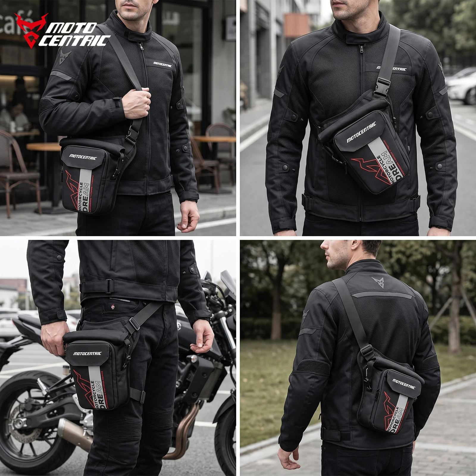 MOTOCENTRIC Multi-Function Motorcycle Drop Leg Bag Waist Bag Waterproof Outdoor Motorbike Riding Crossbody Bags