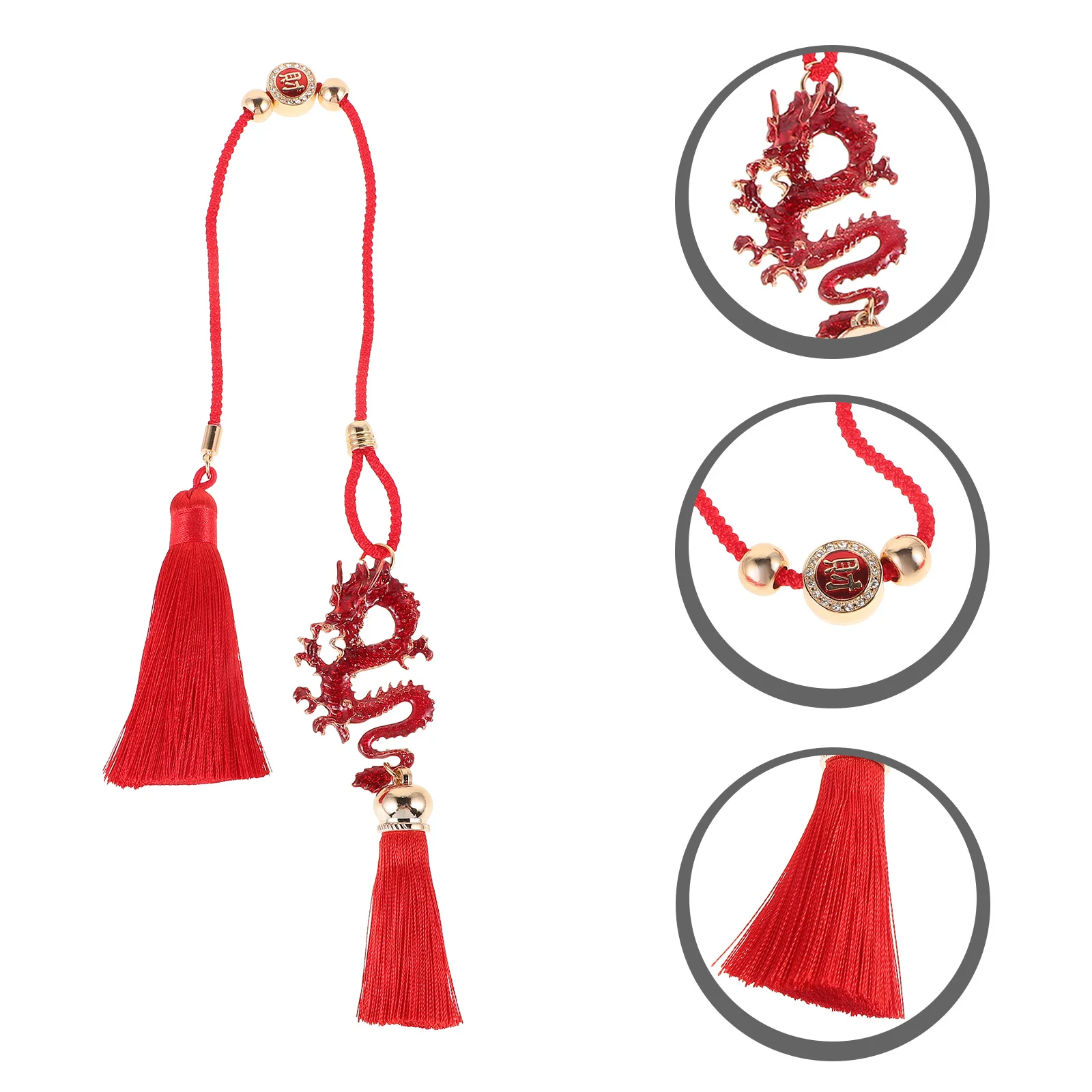 

Год Дракона, подвесное украшение, креативная подвеска с кисточкой для интерьера автомобиля, декор зеркала заднего вида, автомобильные украшения, автоподвеска