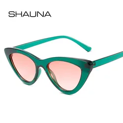 SHAUNA Fashion Small Cat Eye Women Sunglasses Retro Leopard Eyewear Shades UV400 Men Blue Pink Sun Glasses
