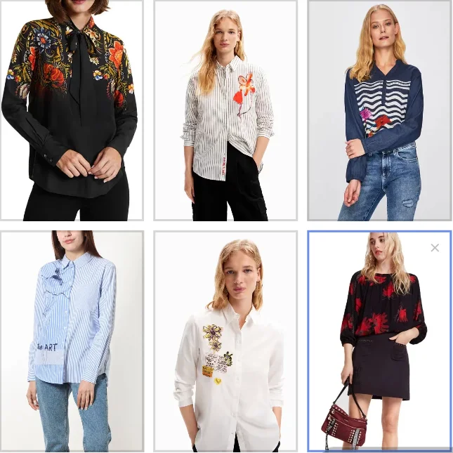 Spanish printed lapel casual multi-color women's shirt for export original order