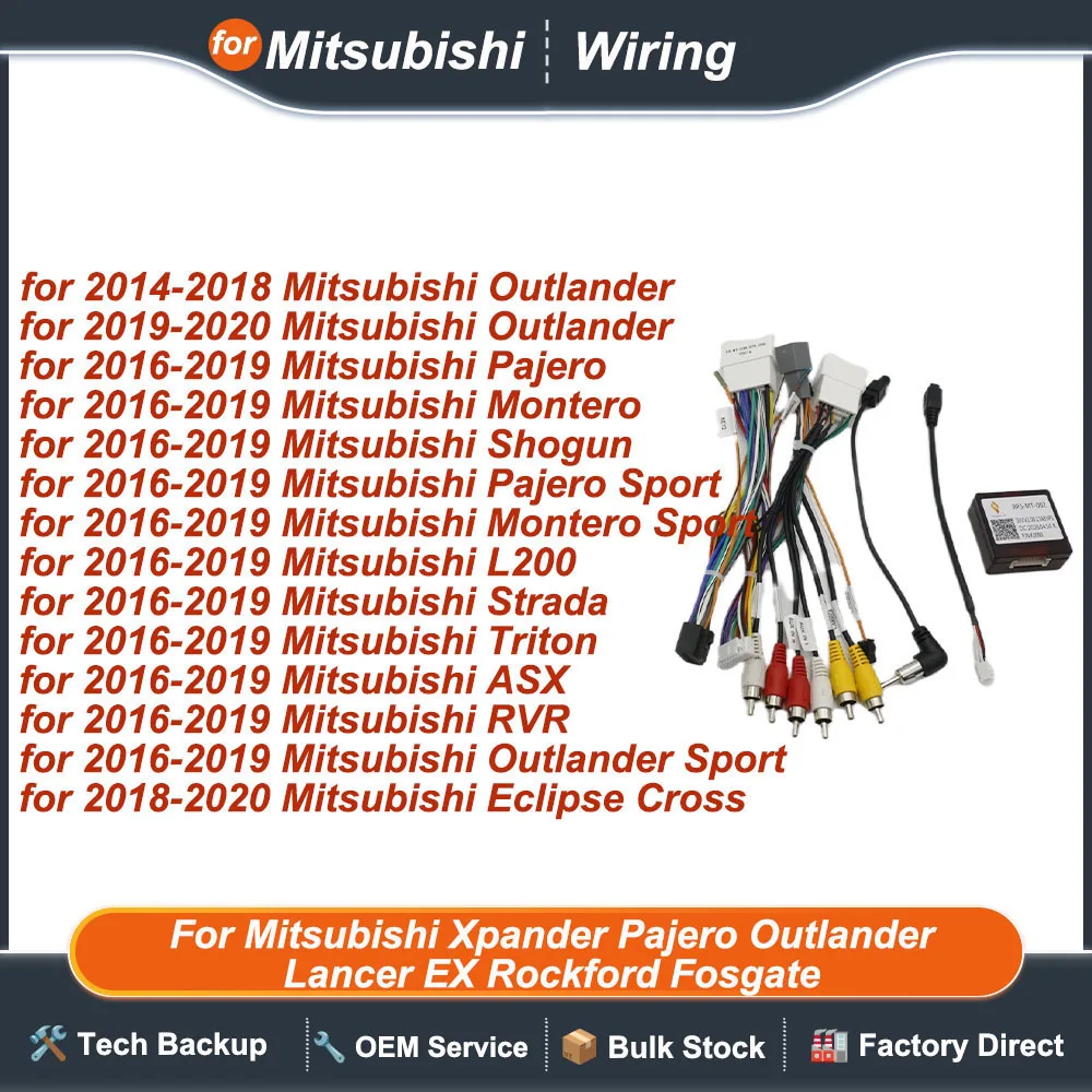 for Mitsubishi Xpander Pajero Outlander Lancer EX Car Radio Cable Wire Harness Rockford Fosgate Amp RP5-MT-002 CANBus Decoder