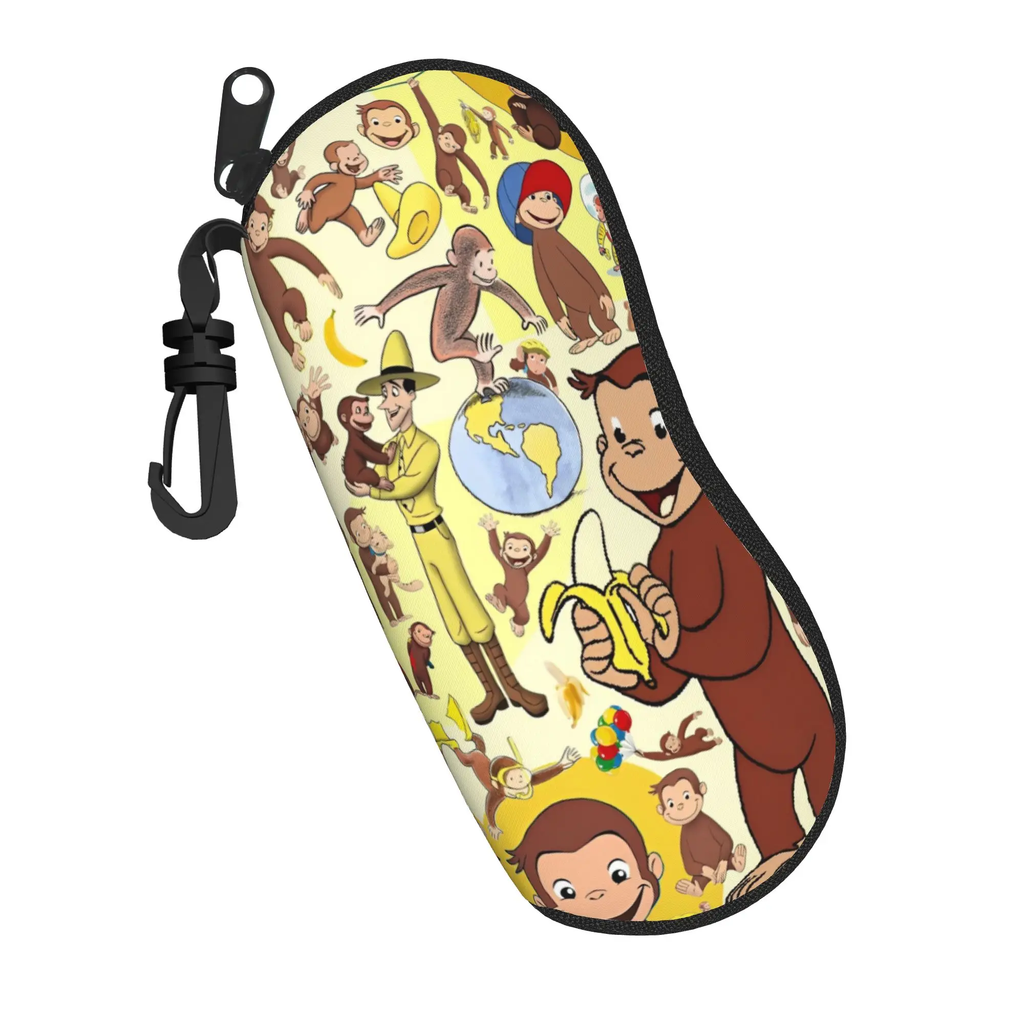 Lovely Curious George African monkey Anime Glasses Case Waterproof Box  Sunglasses Storage Box Anti-Pressure Glasses Box