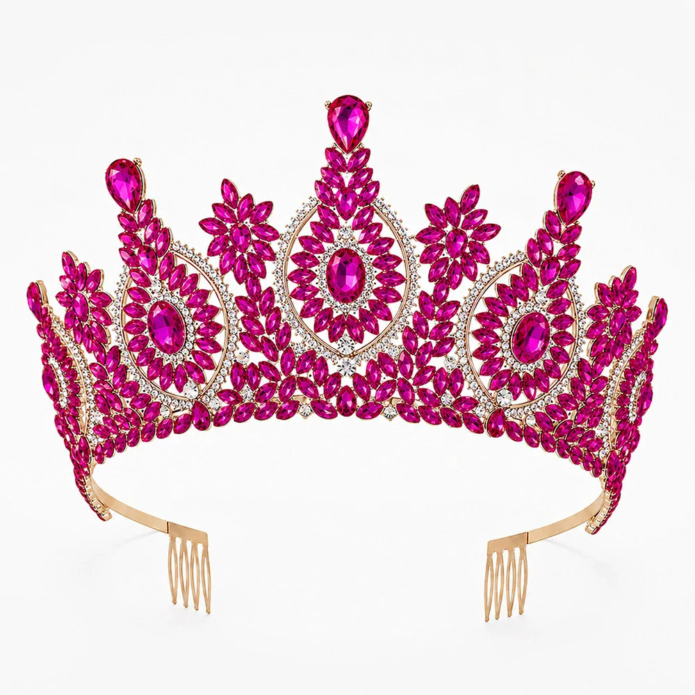Baroque Queen Crowns For Women Crystal Bridal Tiara Crown For Wedding Pageant Party Prom Bride Hair Jewelry Headpiece Corona