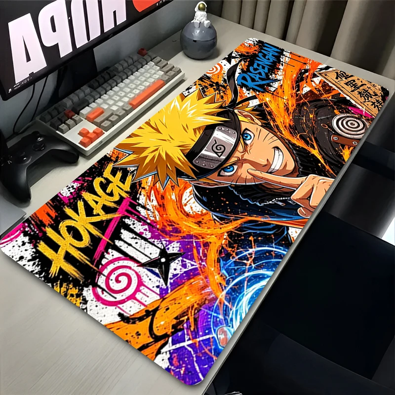 Mouse Pad Larger Gamer Uchiha Itachi Madara N-Naruto Uzumaki Computer Keyboard Desk Mat Gaming Accessories Graffiti Art Mousepad