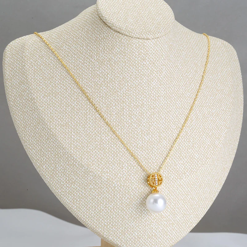 ZHUKOU Elegant Pearl Necklace Extremely Fashion Women's Necklace Gold color Adjustable Women's Necklace Jewelry Wholesale VL278