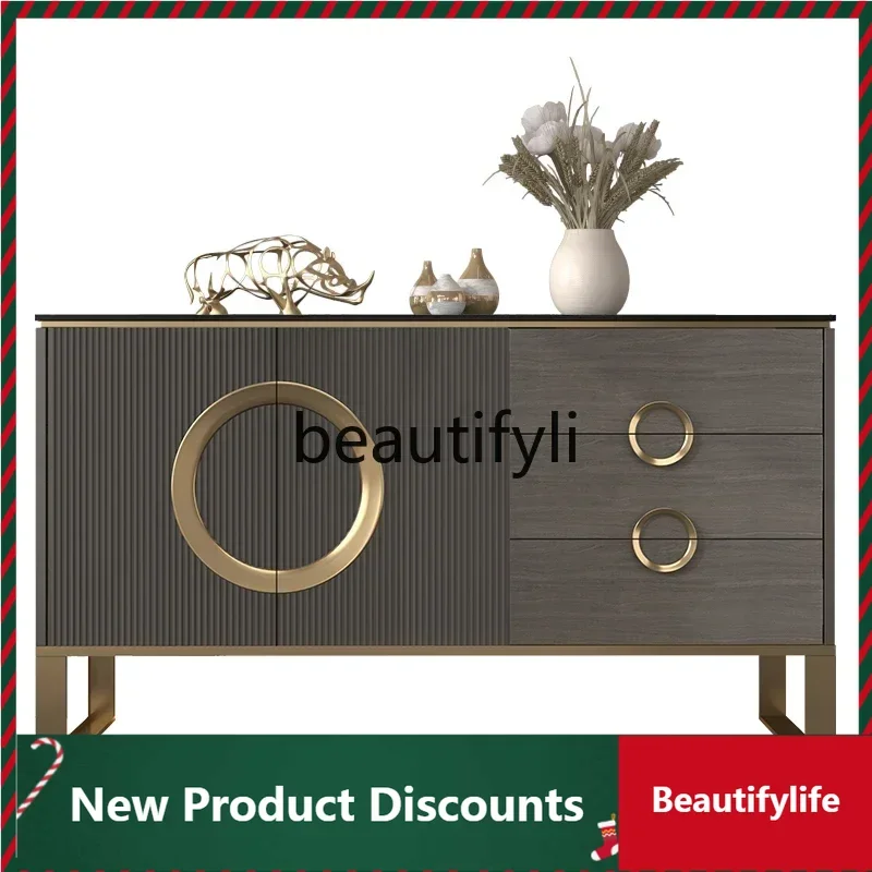 

Modern simple light luxury door cabinet, minimalist Italian storage storage, storage side cabinet D80