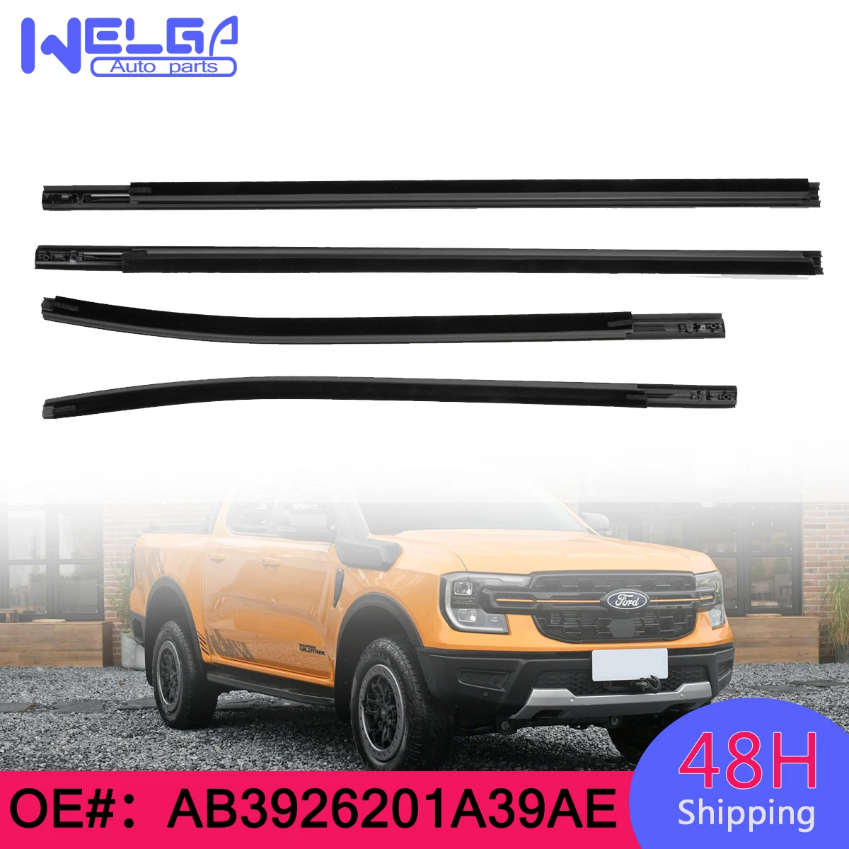 

AB3926201A39AE Outer Windows Rubber Weatherstrip Door Sealing Belt Moulding Trim For Ford Ranger Everest 2013-2022