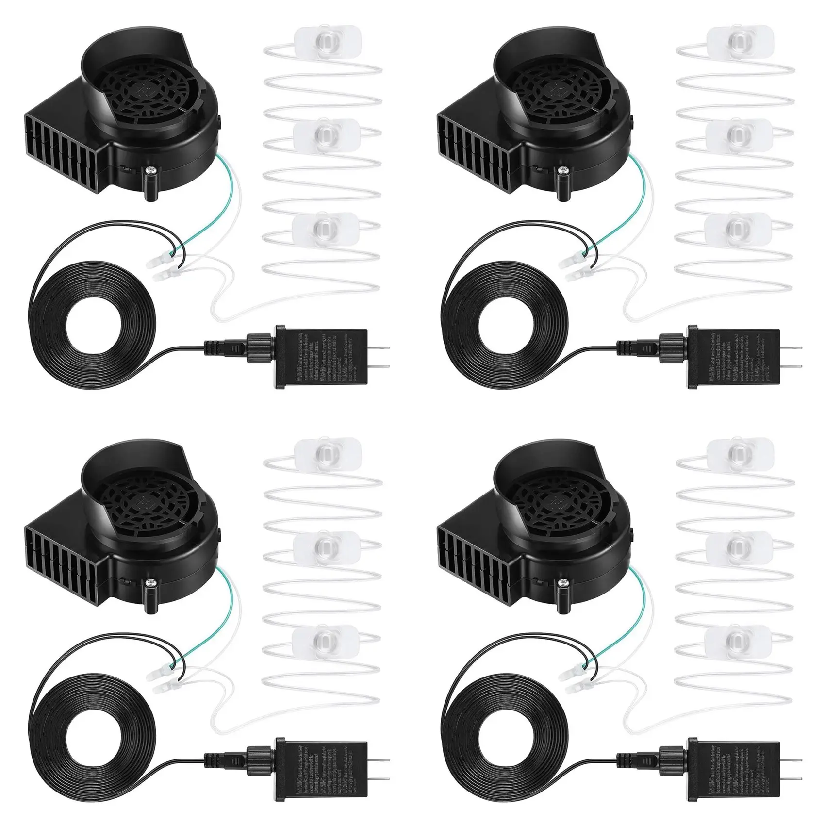 

BHTS-4X Replacement Fan Blower, 12V 0.8A Mini Air Blower With 3 LED Light String For Inflatables Indoor Outdoor US Plug