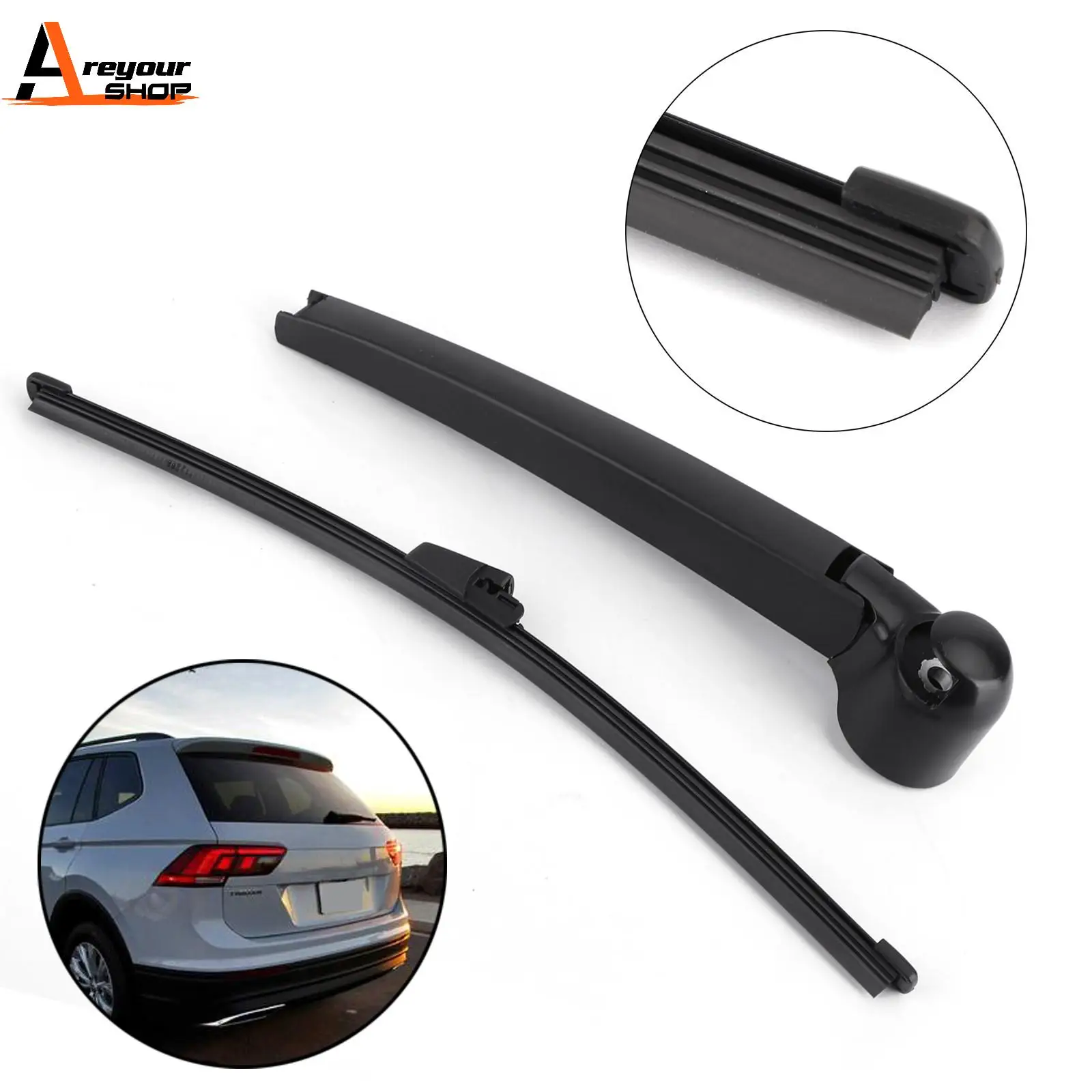 Areyourshop Rear Window Windshield Wiper Arm Blade For POLO 9N BJ 2001-2009 Black Car Exterior Accessories Auto Parts