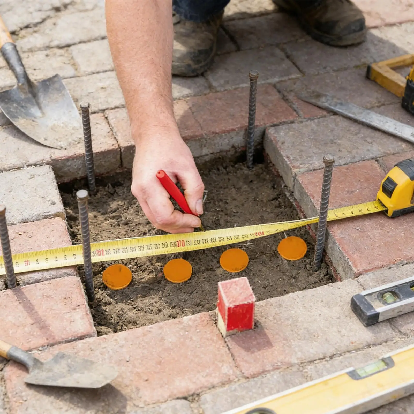 Survey Stakes 2-Piece Weather-Resistant 12inch Low Profile Survey Markers Boundary Stakes For Garden Trail Yard Driveway