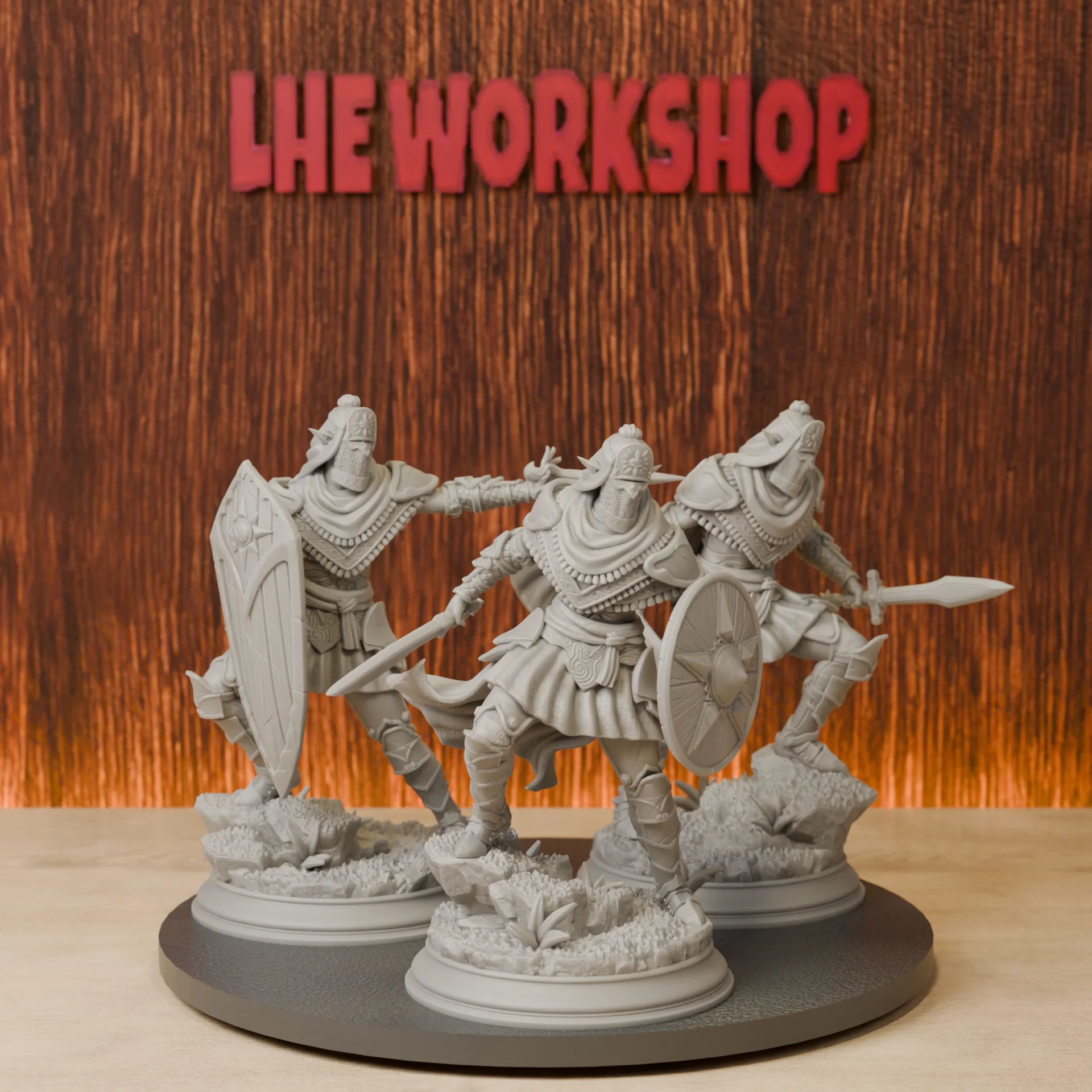 Elf Cultist Warriors Miniatures | 28mm-38mm | Resin 3D Printed DND Pathfinder Mini | Unpainted Grey