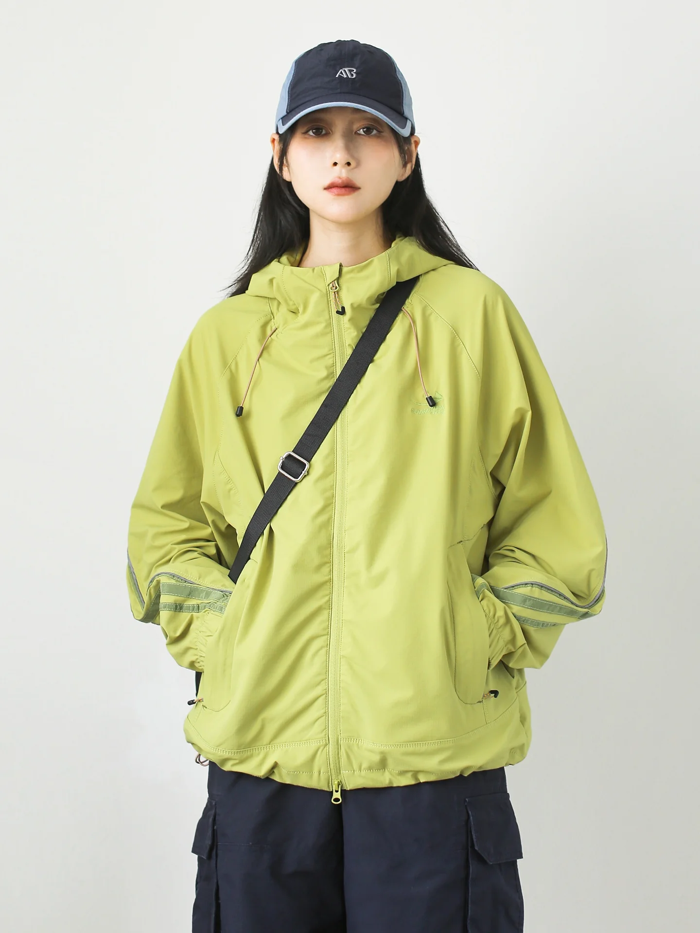 Outdoor Casual Durable Special Fluorine Dragon Three-Proof Fabric Hooded Jacket Unisex Spring Autumn Fleece-Lined Zipper Coat