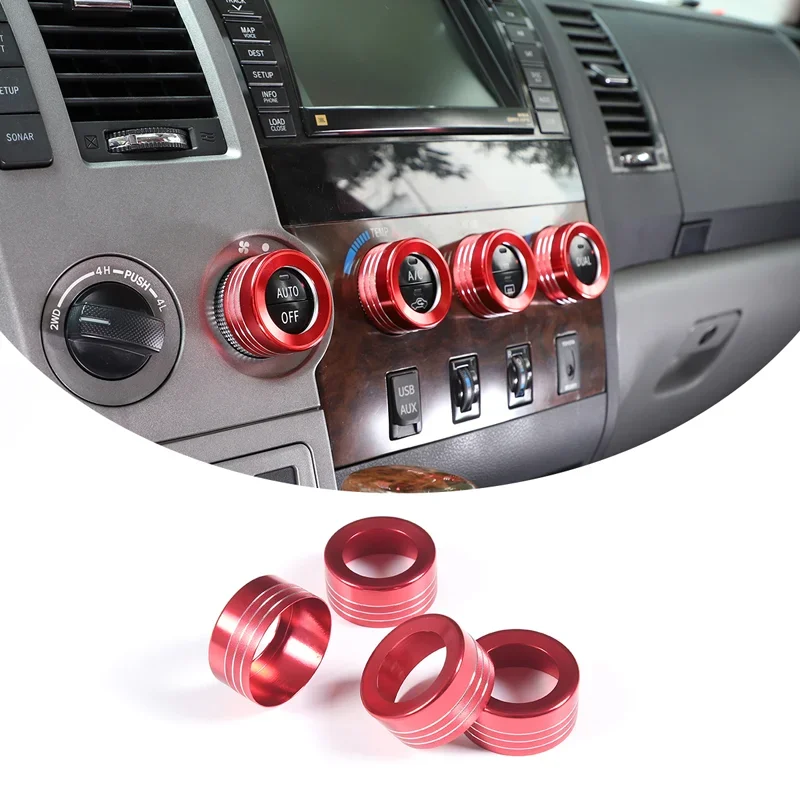 

For 07-13 Toyota Tundra Air-conditioning Knob Ring Decoration Car Interior Accessories Aluminum Alloy Material