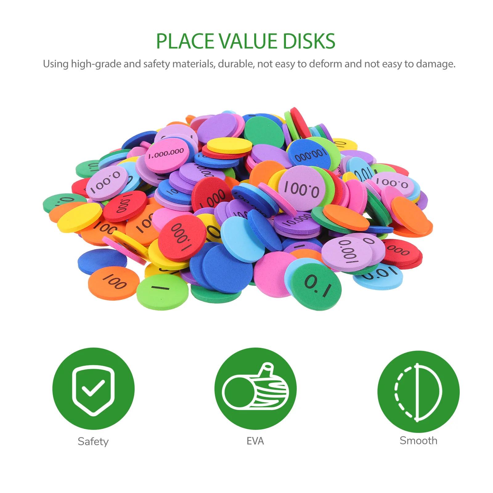 160 Pcs Arithmetic Disks Place Value Manipulatives Wafer Practical Math Portable Number Eva Kids Educational Toys