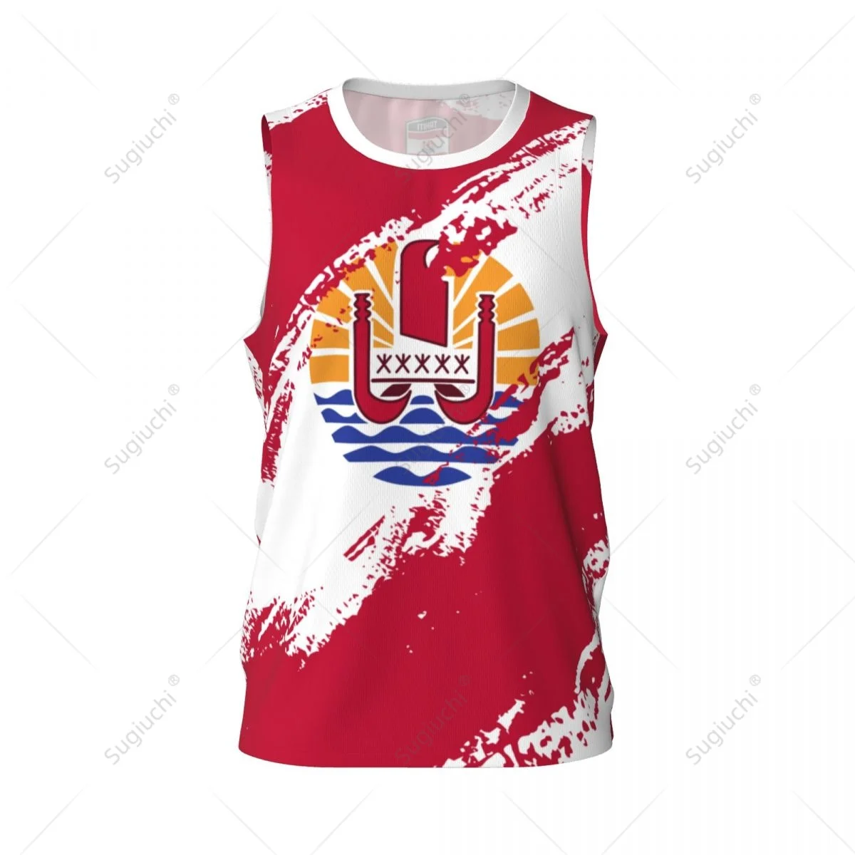 Men Basketball Sports Tahiti Flag Running Fitness Multifunction Jersey Sleeveless shirt Custom Name Nunber Exclusive