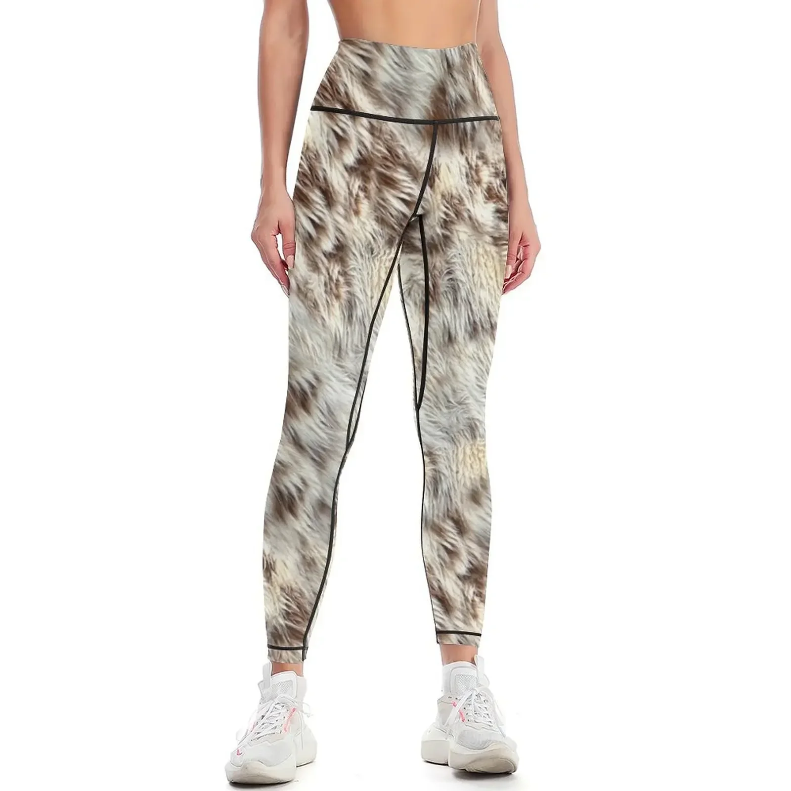 

Animal Fur-Look Image Leggings fitness set gym gym wear Sports pants woman Fitness woman Womens Leggings