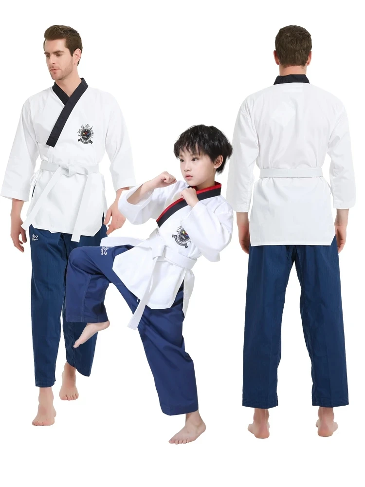 WTF Approved Professional Taekwondo Poomsae Dobok Martial Arts Taekwondo Suit For Children Adults Kids