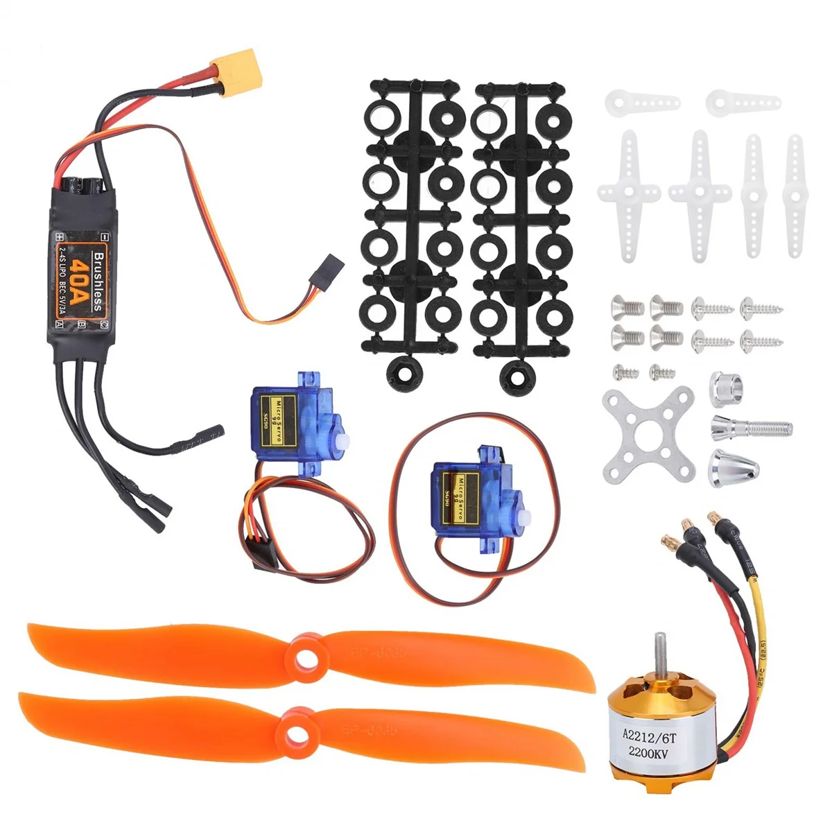 

Electric Motor Kit SG90 Servo 2212 KV2200 Brushless Motor 6035 Propeller Accessory Kit for Rc Airplane Motor