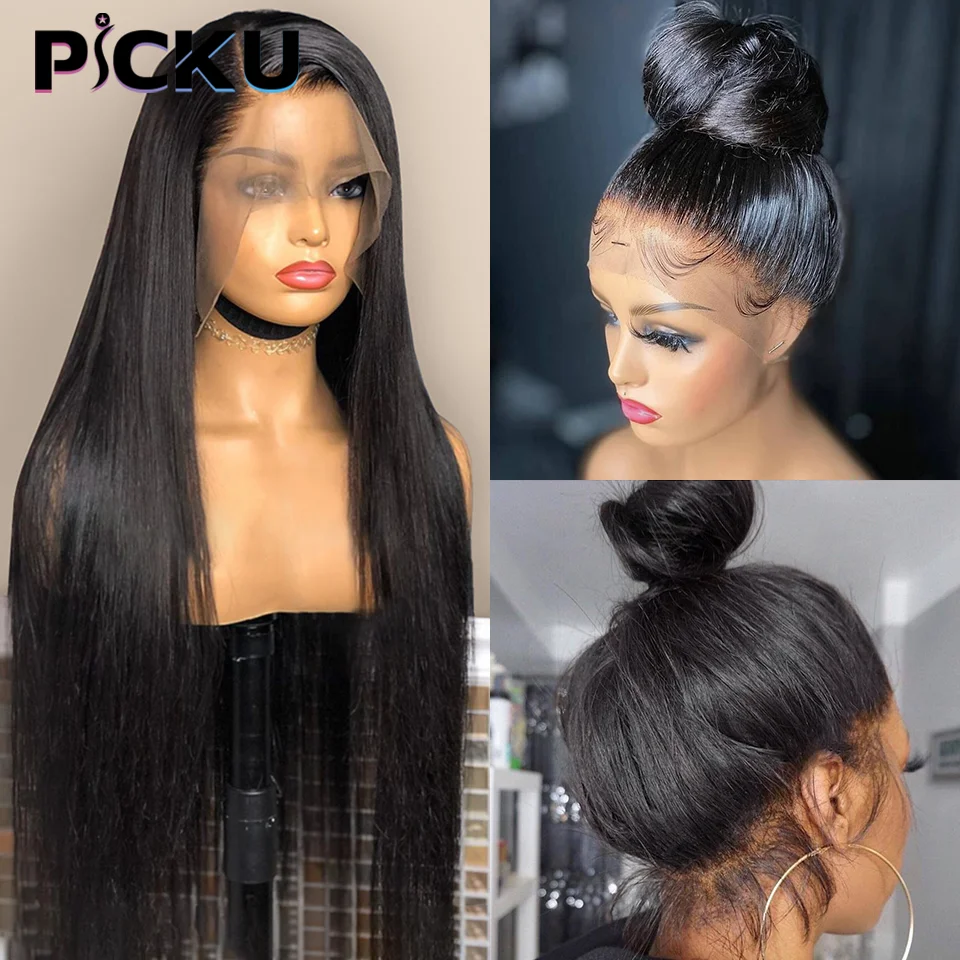 

Straight Full Lace Human Hair Wigs For Women Glueless 360 Lace Frontal Wig Remy Hair Pre plucked Bleached Knots Lace Wigs