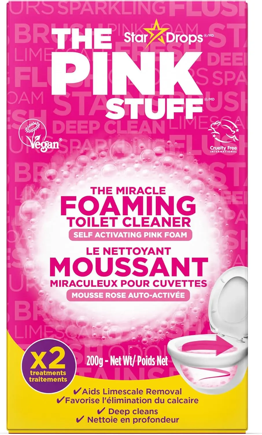 

Pink Foaming Toilet Cleaner - Self-Activating, 2 Treatments, 7 Ounce Pack