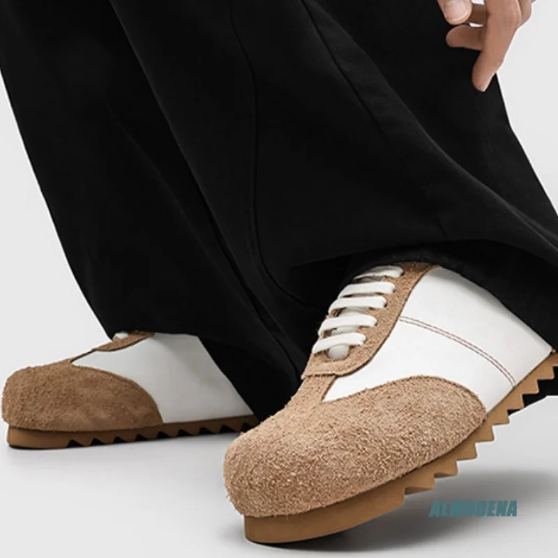 Backless Mule Sneakers Men's Round Toe Lace-Up Street Style Trendy Edgy Minimalist Casual Daily Wear Slip-On Shoes 2026 Fashion